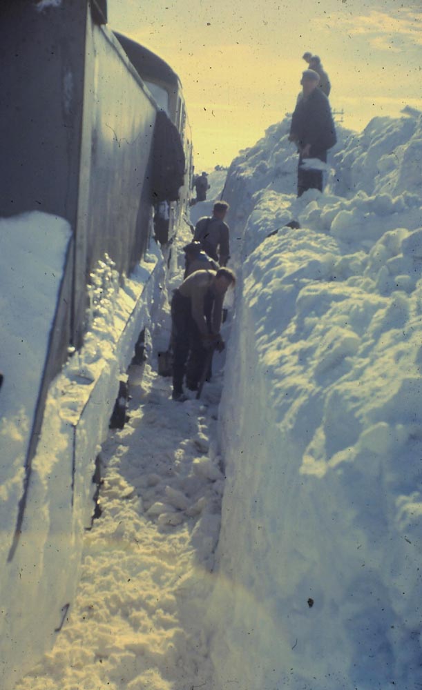 Digging out a snow plough